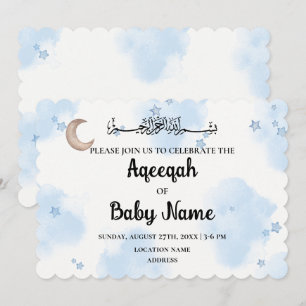 Direkt redigerbar Aqeeqah Aqiqah-inbjudningskort Inbjudningar
