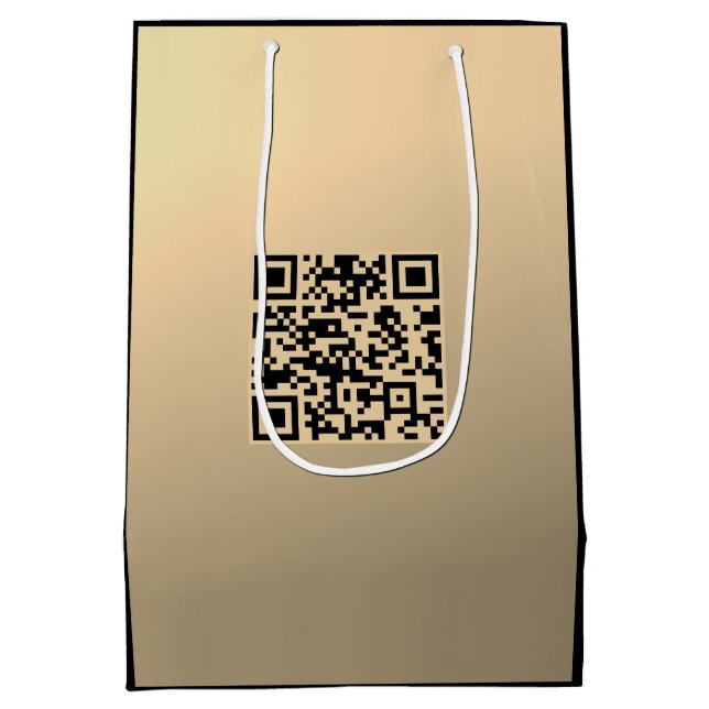 Direkt redigerbar QR-kodmall | Falskt guld (Baksidan)