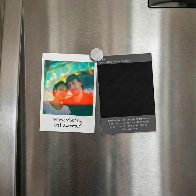 Direktfotografiskt retro-minnessbehållare vykort (Instant photograph retro memory keepsake postcard)