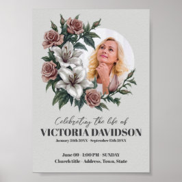 Direktnedladdning Blommig ram Begravningsmedia Poster