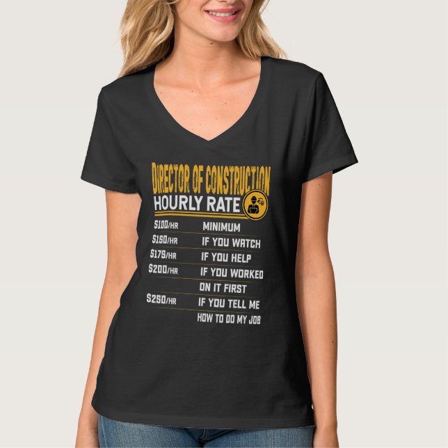 Direktör för byggets timtaxa t shirt (Framsida)