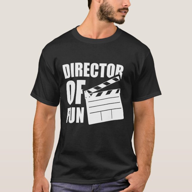 Direktör för Roligt Clapperboard Humor Party T Shirt (Framsida)