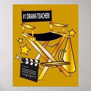 Direktör stol: Numrera en dramalärare Poster