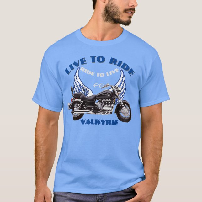 Direkttill Ride F6 Valkyrie motorcykeldesign - blå T Shirt (Framsida)