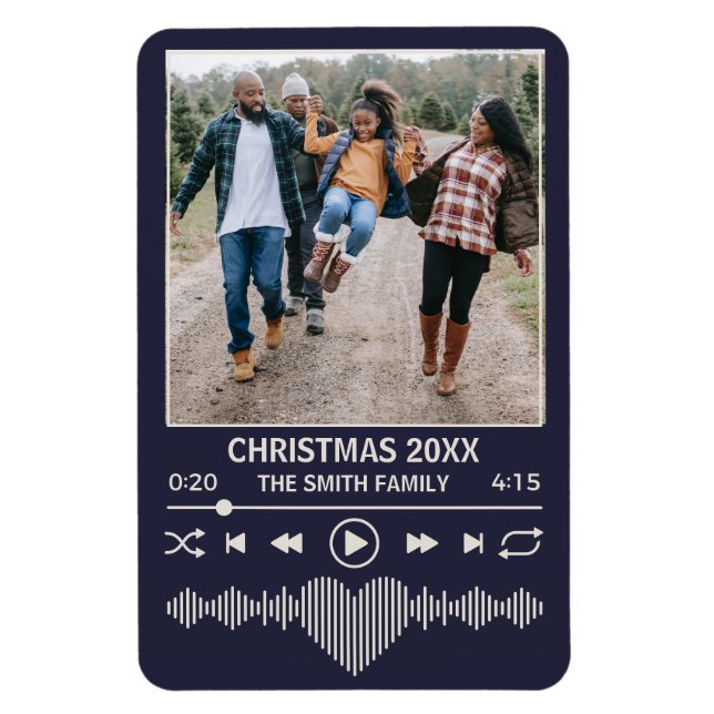 Direktuppspelning av Music Blue Player Photo jul Magnet (Vertikal)