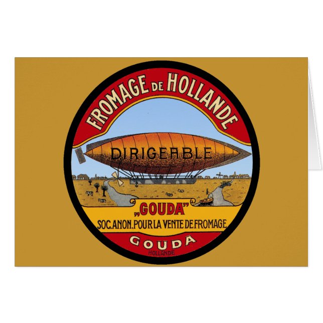 Dirigeable Holland Cheese Hälsningskort (Framsidan Horizontal)