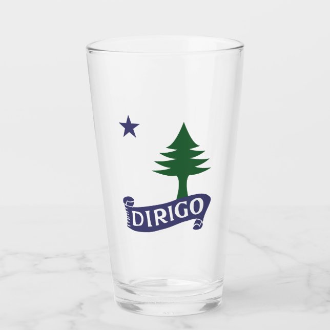 Dirigo / 1901 Maine Flagga Glaskopp (Framsida)