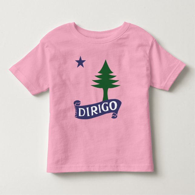 Dirigo / 1901 Maine Flagga T Shirt (Framsida)
