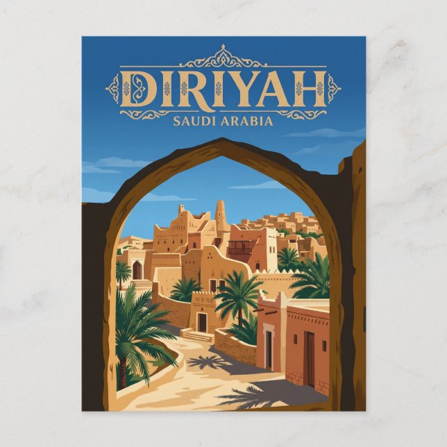 Diriyah (At-Turaif-distriktet) Saudiarabien Vykort (Framsida)