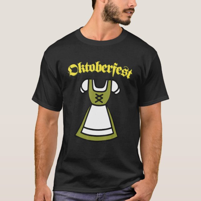 Dirndl  Traditional Octoberfest outfit T Shirt (Framsida)