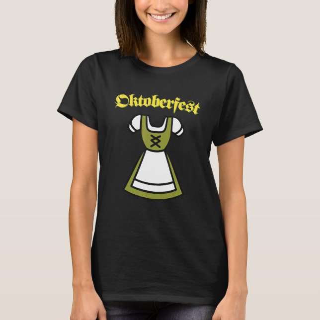 Dirndl  Traditional Octoberfest outfit T Shirt (Framsida)