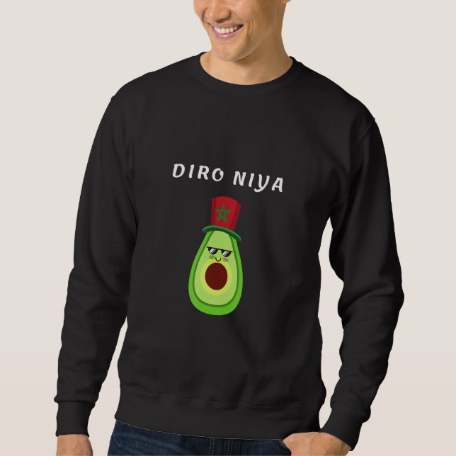 Diro Niya Have Confidence in Darija Avocado Flag o Lång Ärmad Tröja (Framsida)