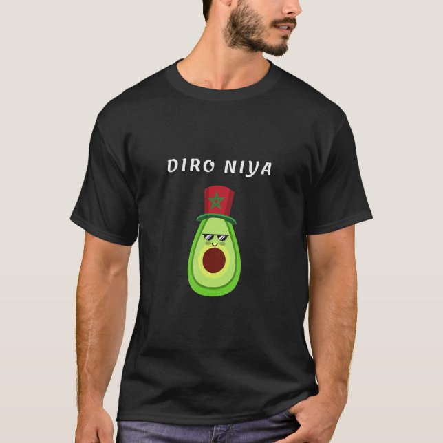Diro Niya Have Confidence in Darija Avocado Flag o T Shirt (Framsida)