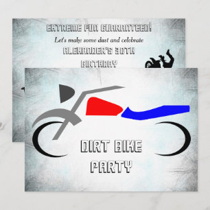 Dirt Bike 30års födelsedag Inbjudningar
