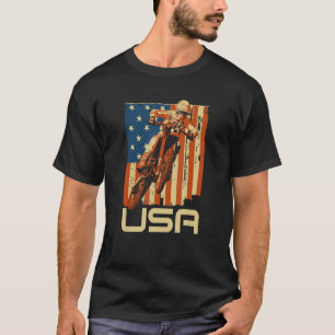 Dirt Bike 4:e juli Motocross American Flagga MX R T Shirt