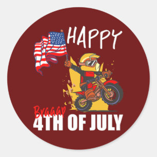 Dirt Bike American Flagga 4:e juli USA Motocross Runt Klistermärke