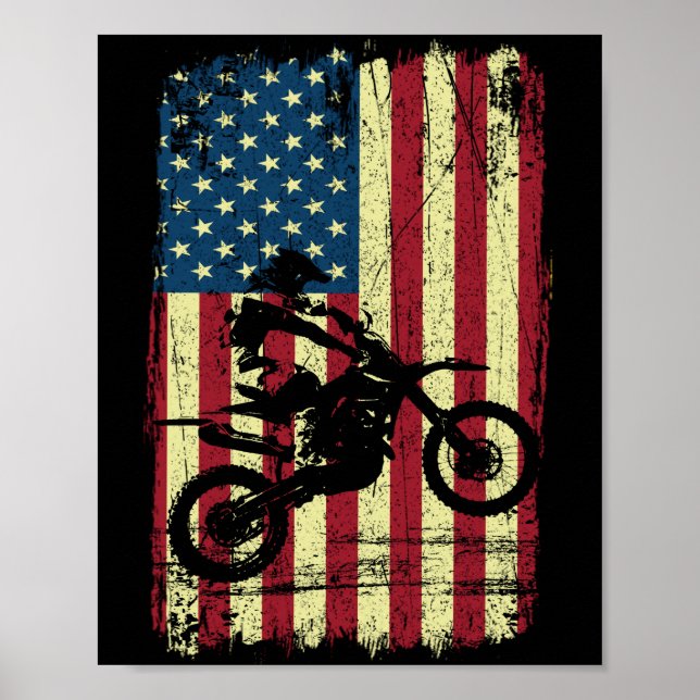 Dirt Bike American Flagga 4:e Poster (Framsidan)