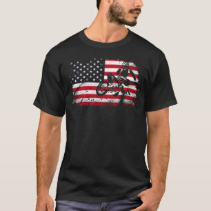 Dirt Bike American Flagga 4 juli T Shirt