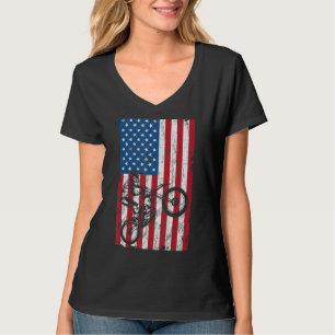 Dirt Bike American Flagga Graphic Patriotic Usa 4: T Shirt