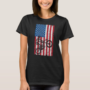 Dirt Bike American Flagga Graphic Patriotic Usa 4: T Shirt