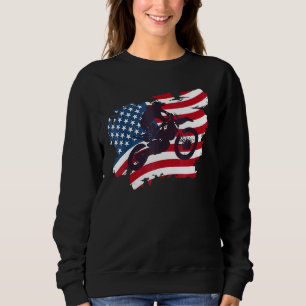 Dirt Bike American Flagga Motocross Biker 4:e Jul T Shirt