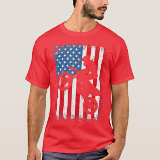 Dirt Bike American Flagga Motocross Biker 4th of J T Shirt
