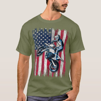 Dirt Bike American Flagga Motocross Biker Gift 4:e T Shirt