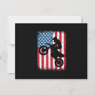 Dirt Bike American Flagga Motocross Biker Manar Bo OSA Kort