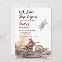 Dirt Bike any age Birthday-inbjudan Inbjudningar