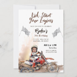 Dirt Bike any age Birthday Photo Inbjudan