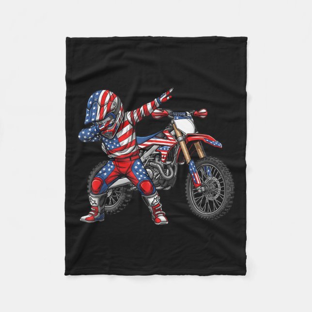 Dirt Bike Art Rider Motocross Motorcykel Dirtcykel Fleecefilt (Framsidan)