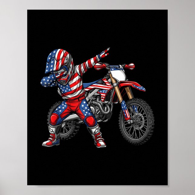Dirt Bike Art Rider Motocross Motorcykel Dirtcykel Poster (Framsidan)