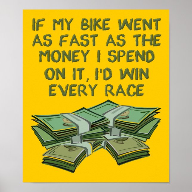 Dirt Bike as Fast As Money Funny Motocross Poster (Framsidan)