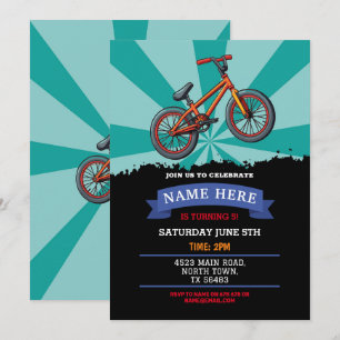 Dirt Bike Birthday bjudande Riding Mud Fun Track Inbjudningar