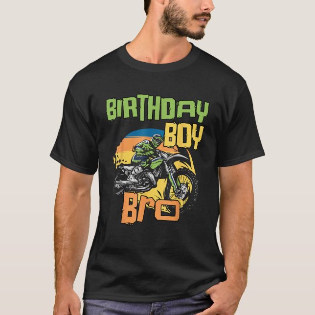 Dirt Bike Birthday Brother Party Motocross MX Birt T Shirt (Framsida)