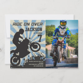 Dirt Bike Birthday Photo Invitation / Motocross Inbjudningar