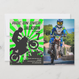 Dirt Bike Birthday Photo Invitation / Motocross Inbjudningar