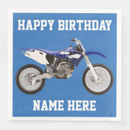 Dirt Bike Blue Birthday Sport Napkins Pappersservett