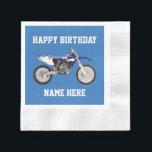 Dirt Bike Blue Birthday Sport Papper Tallrikar Pappersservett<br><div class="desc">De här födelsedagslöjorna är underbara för barnet eller vuxen som kärlek smutsar och rider på spåren. För mästaren i tävling kommer dessa sportetiska pappra tallrikar att hjälpa dem att fira i stil.</div>