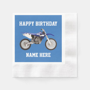 Dirt Bike Blue Birthday Sport Papper Tallrikar Pappersservett