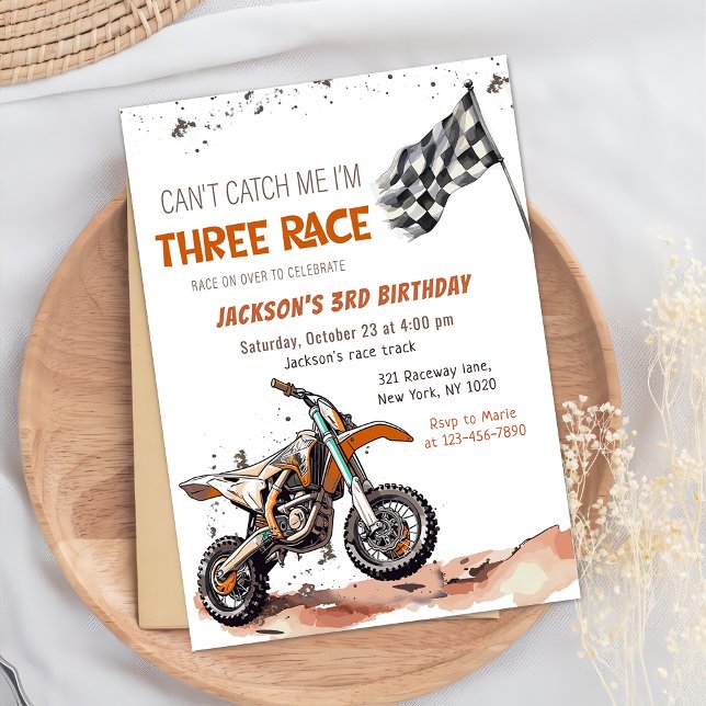 Dirt Bike Boy 3:e födelsedagen Party Inbjudningar (Skapare uppladdad)