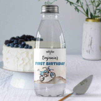 Dirt Bike Boy Birthday Party Water Bottle Labels Vattenflaskor Etikett