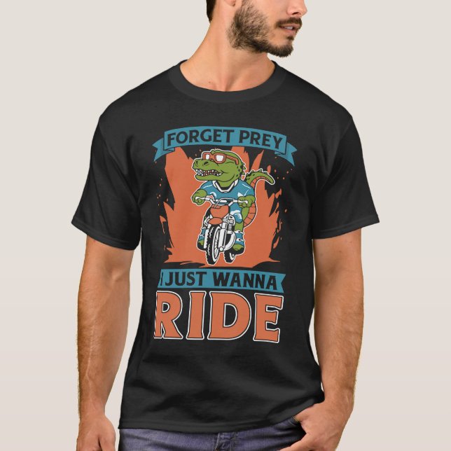 Dirt Bike Dinosaur Biker Mx Motocross Dirt Biking  T Shirt (Framsida)