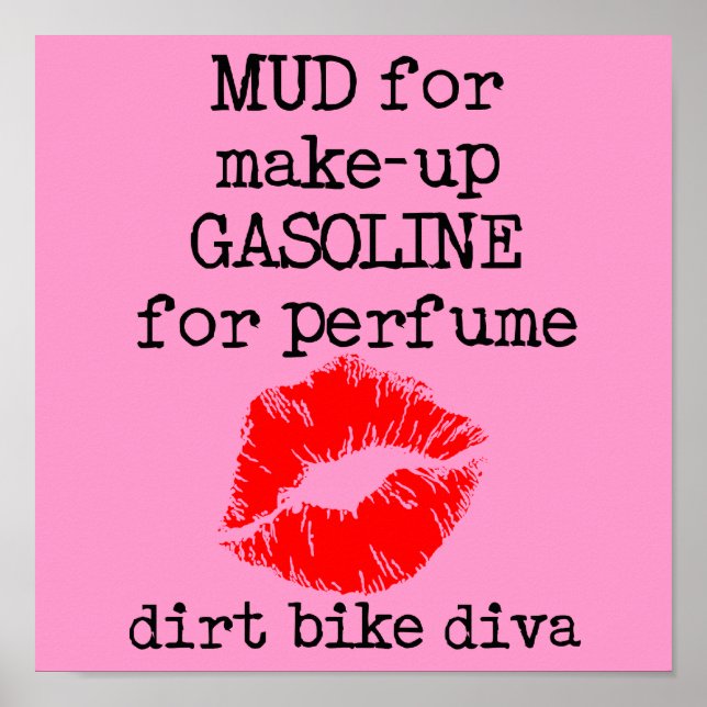 Dirt Bike Diva Motocross Affisch Skylt (Framsidan)