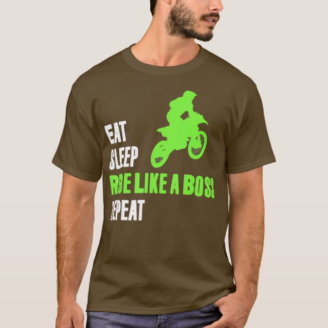 Dirt Bike Eat Soat Motocross Supercross Enduro T Shirt (Framsida)
