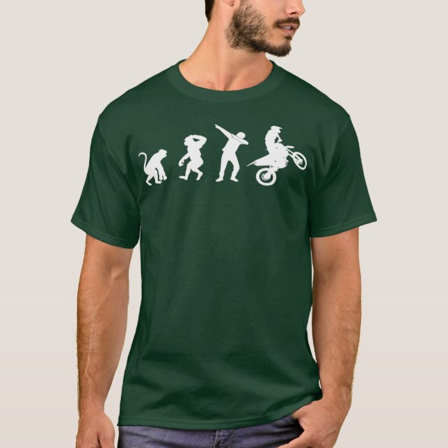 Dirt Bike Evolution Dab Dance Motocross Monkey T Shirt (Framsida)