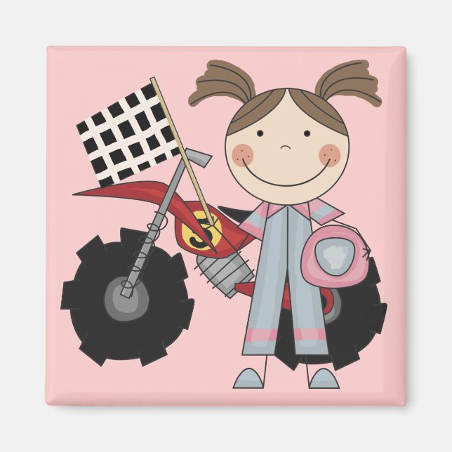 Dirt Bike - Girl T-shirts and Gifts Magnet (Framsidan)