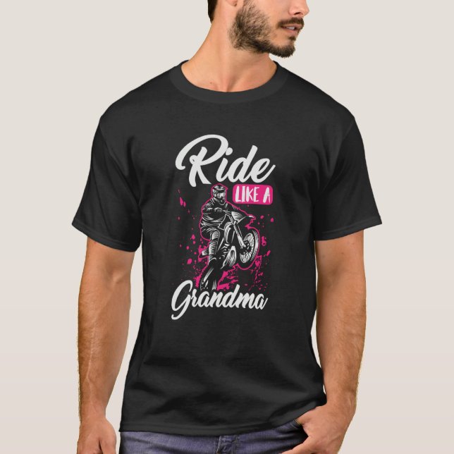 Dirt Bike Grandmother Mx Motocross Dirt Biking Gra T Shirt (Framsida)
