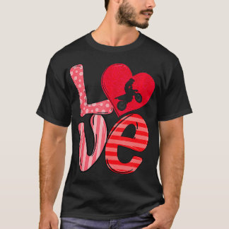 Dirt Bike Hearts Kärlek Valentines day Dirt Bike L T Shirt