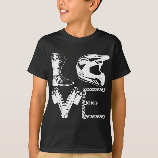 Dirt Bike KÄRLEK Motocross MX Enduro Biker Gift T Shirt (Framsida)